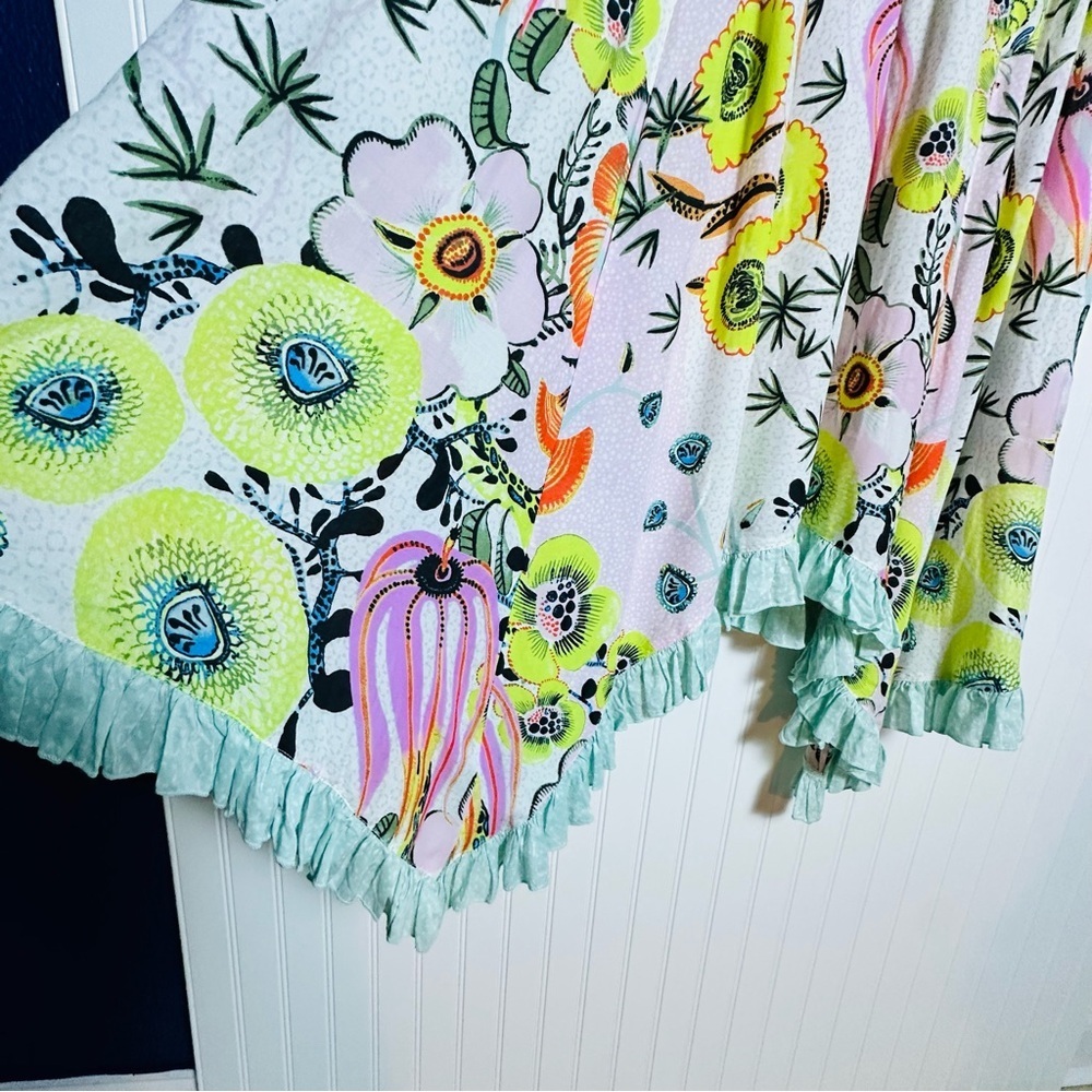 Anthropologie Margaux Sleep Dress  Large NWT Floral adjustable Ruffle V Neck - Picture 10 of 15